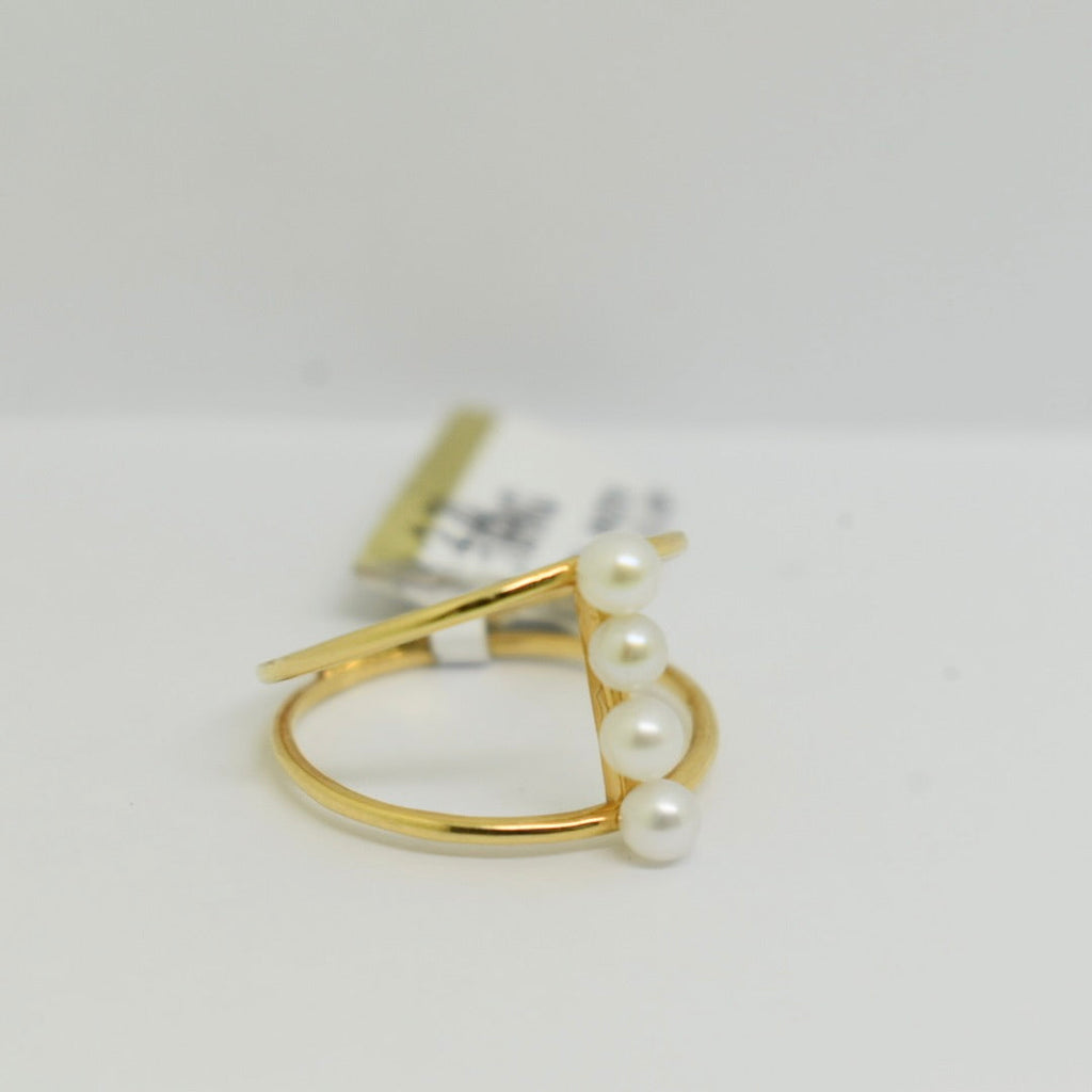 *LIMITED* Real 18K Yellow Gold - Pearl Ring