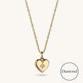 Mini Diamond Hearth Love Charm Pendant in 14k Real Gold
