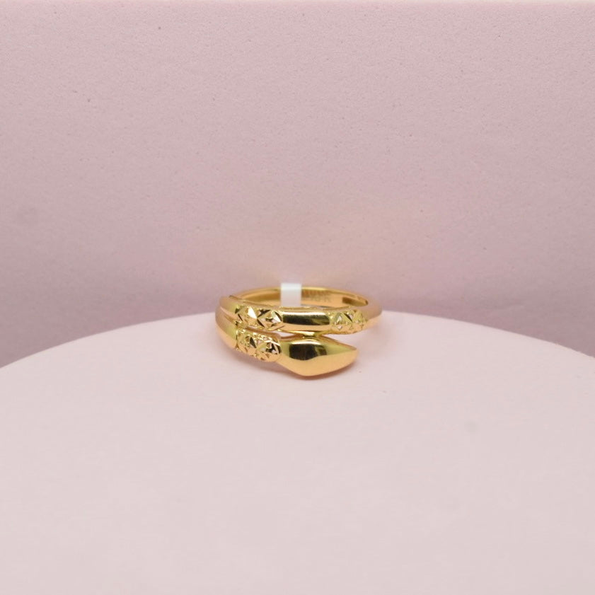 *LIMITED* Real 18K Yellow Gold - Cut Serpenti Snake Ring