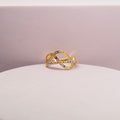 *LIMITED* Real 18K Gold - Curvy Tri Color Ball Ring