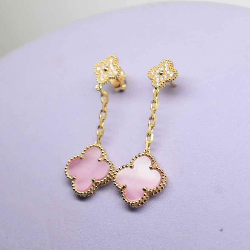 Real 18K Gold - SJVC Pink Hanging Earring