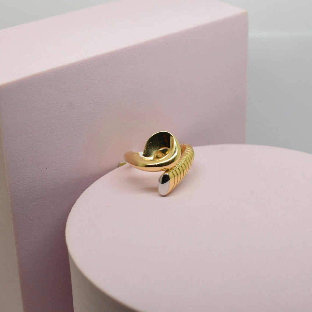 *LIMITED* Real 18K Gold - Thick Trendy Snake Texture Ring