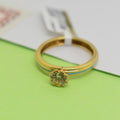 *LIMITED* Real 18K Yellow Gold - Blue Border Single Stone Ring