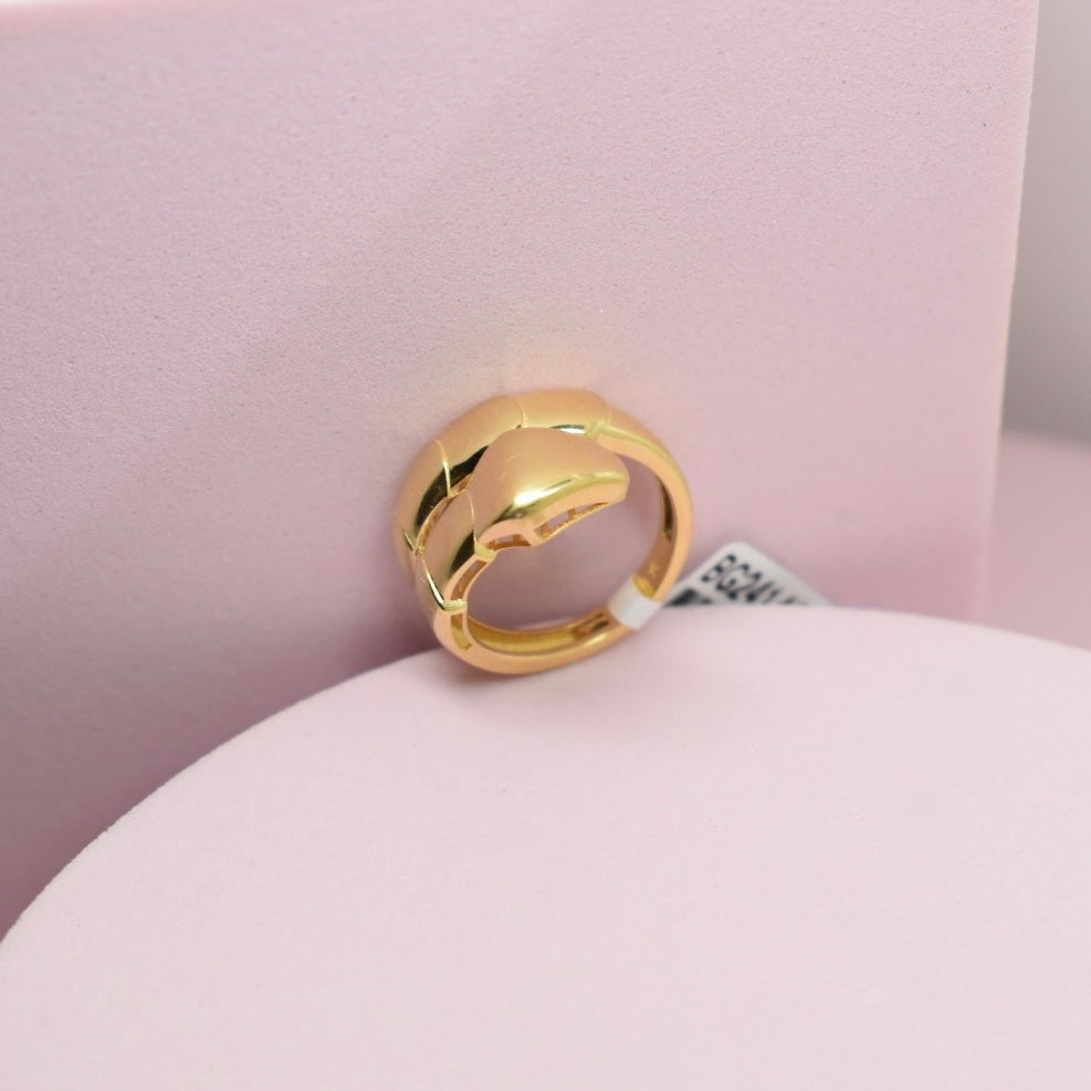 *LIMITED* Real 18K Yellow Gold - Serpenti Snake Thick Ring