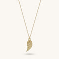 14k Real Yellow Gold Angel Wing Pendant for Women 