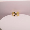 *LIMITED* Real 18K Gold - Open Bow Tri Color Ball Ring