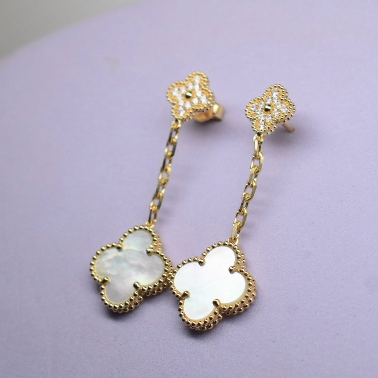 Real 18K Gold - SJVC MOP Hanging Earring