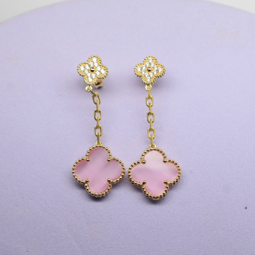 Real 18K Gold - SJVC Pink Hanging Earring