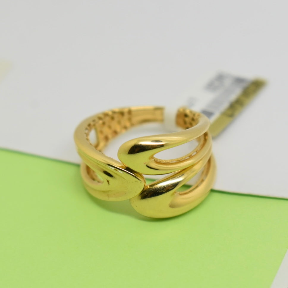 *LIMITED* Real 18K Yellow Gold - Hollow Electro Ring