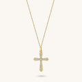 Diamond Cross Necklace in Gold