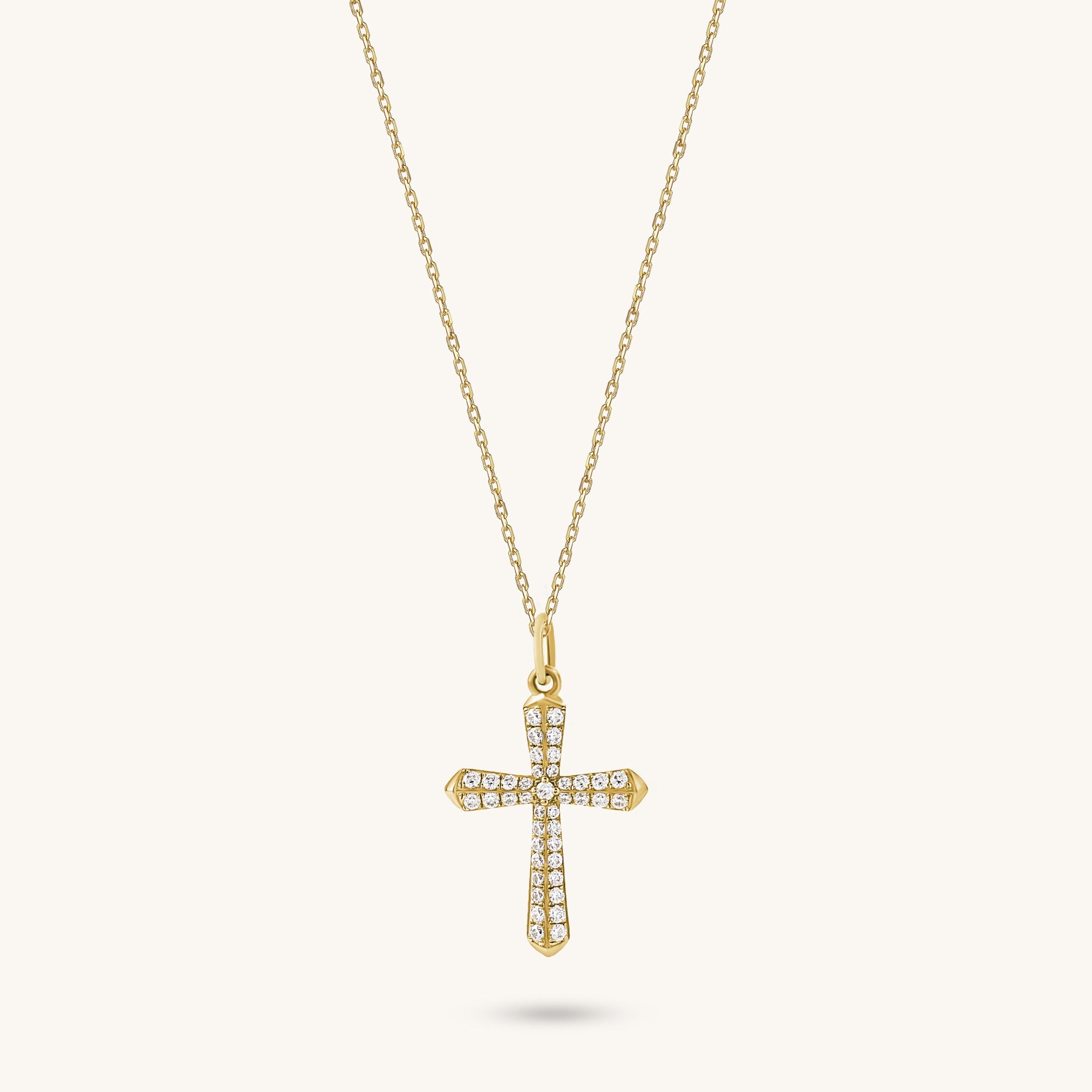 Diamond Cross Necklace in Gold