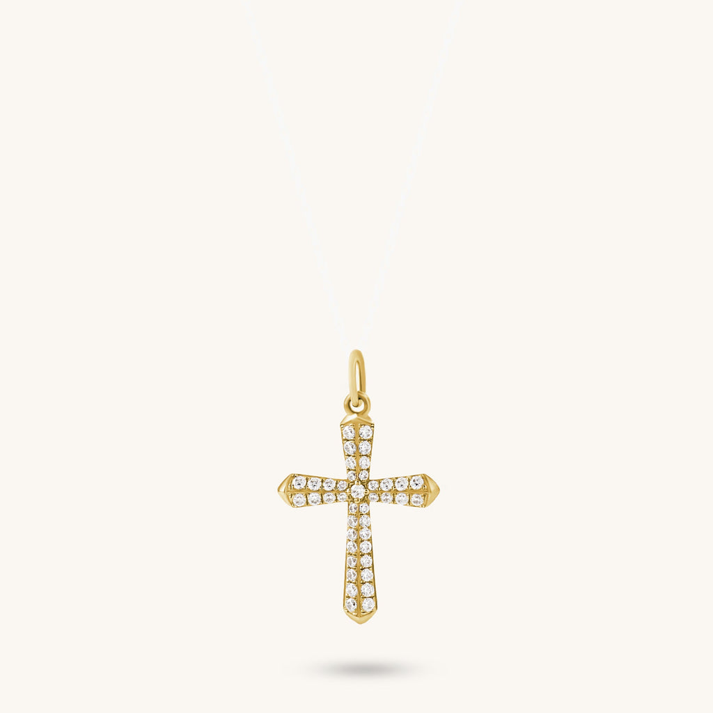 Diamond Cross Necklace in Gold
