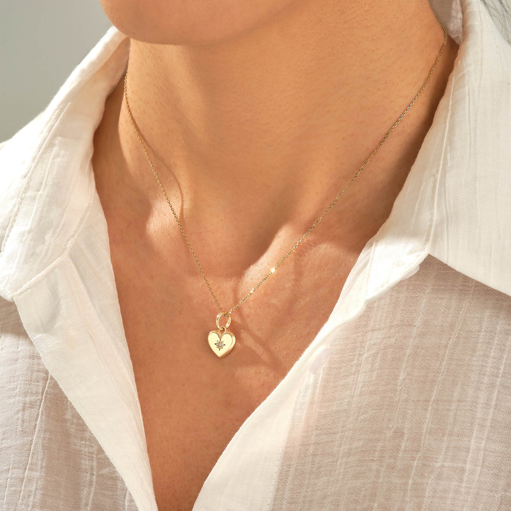 Diamond Heart Love Necklace in Gold