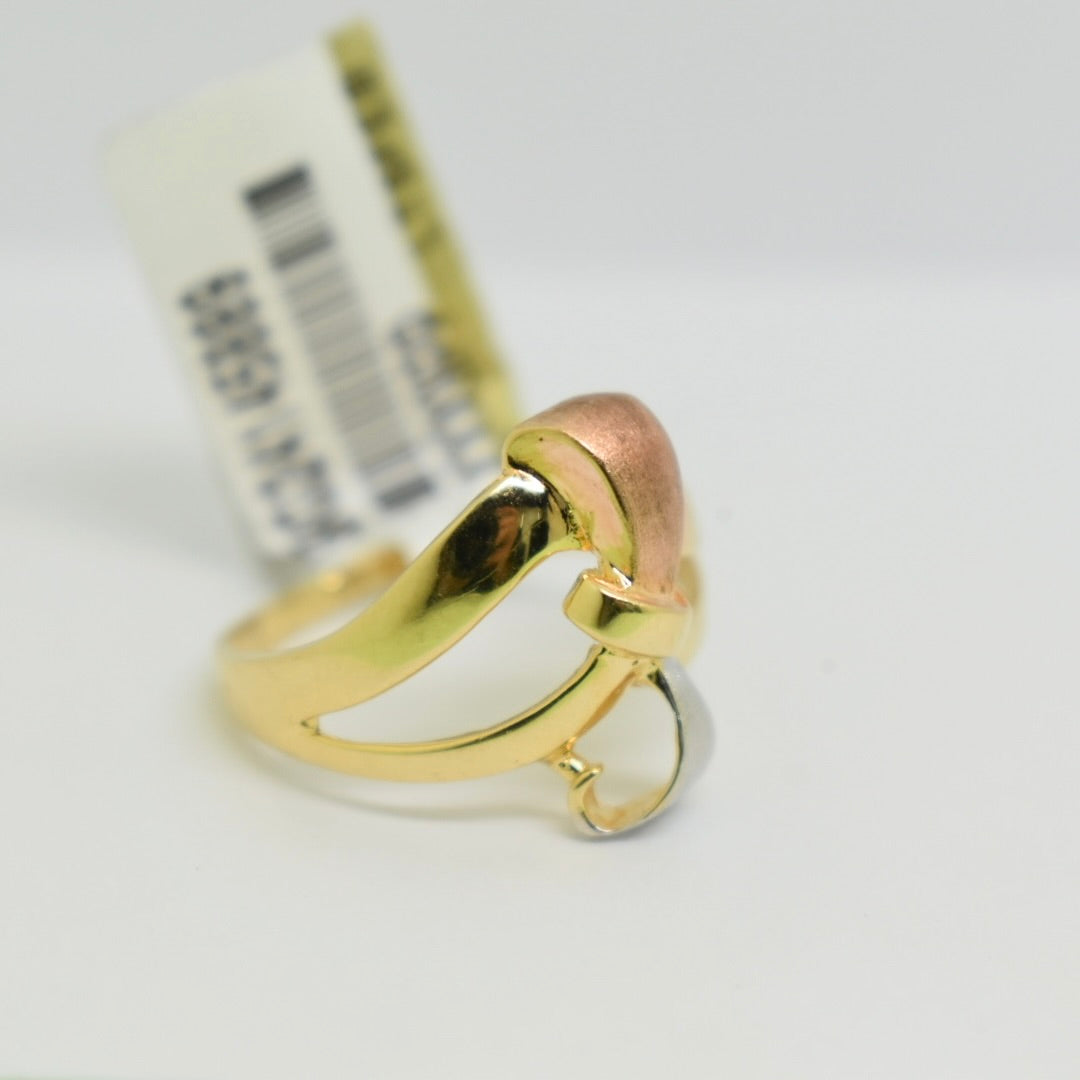 *LIMITED* Real 18K Yellow Gold - Tri Coloured Ribbon Ring