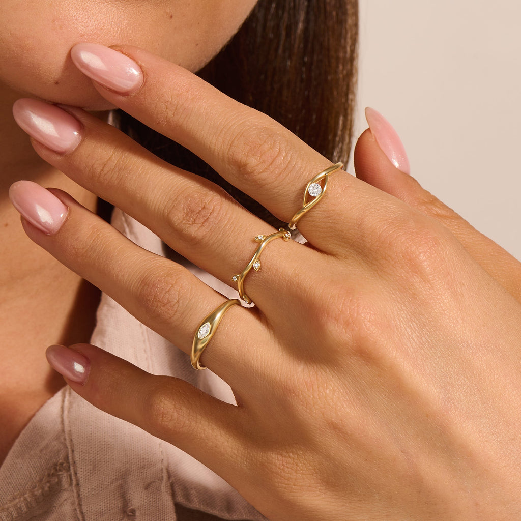 Marquise Bezel Signet Ring in Gold
