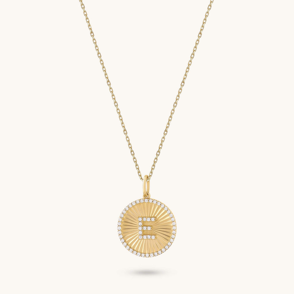 Moissanite Ballerina Letter Necklace in Solid Gold