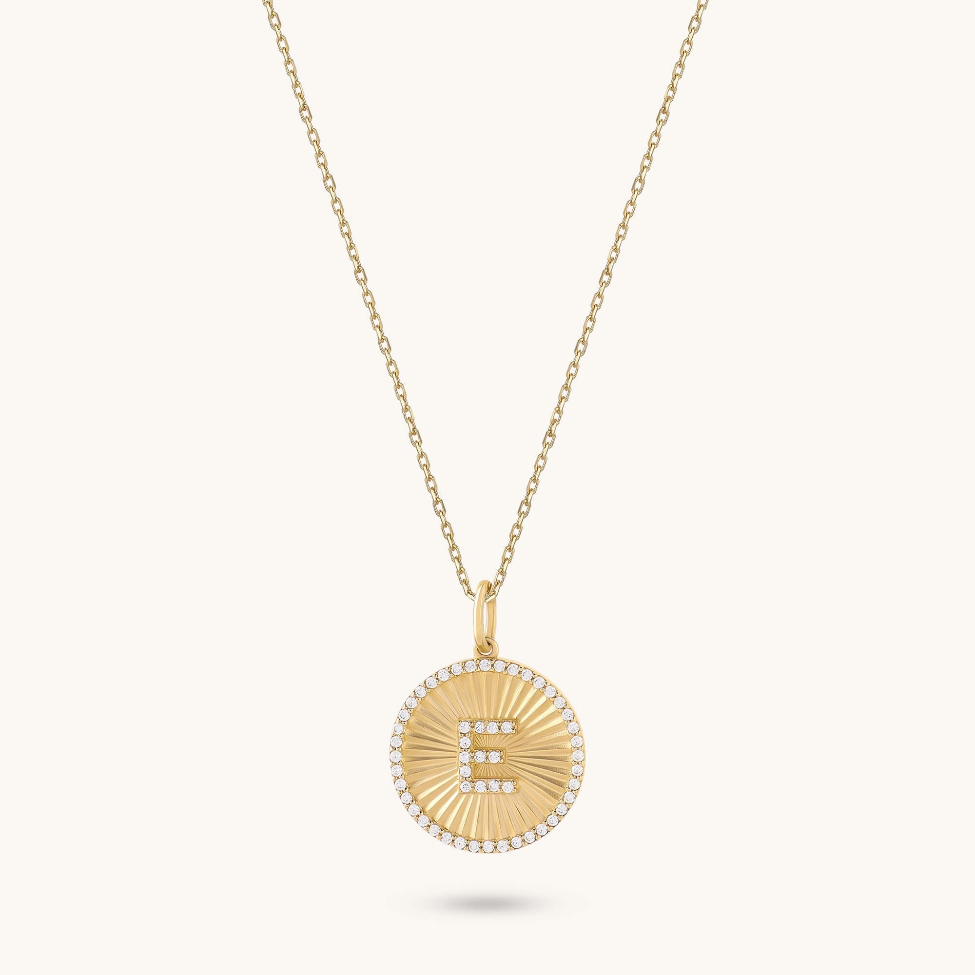 Moissanite Ballerina Letter Necklace in Solid Gold