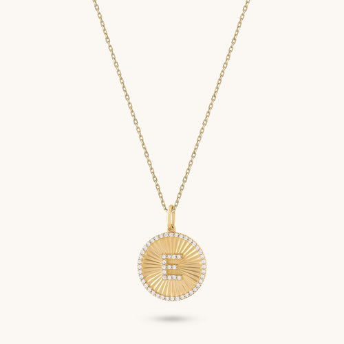 Moissanite Ballerina Letter Necklace in Solid Gold