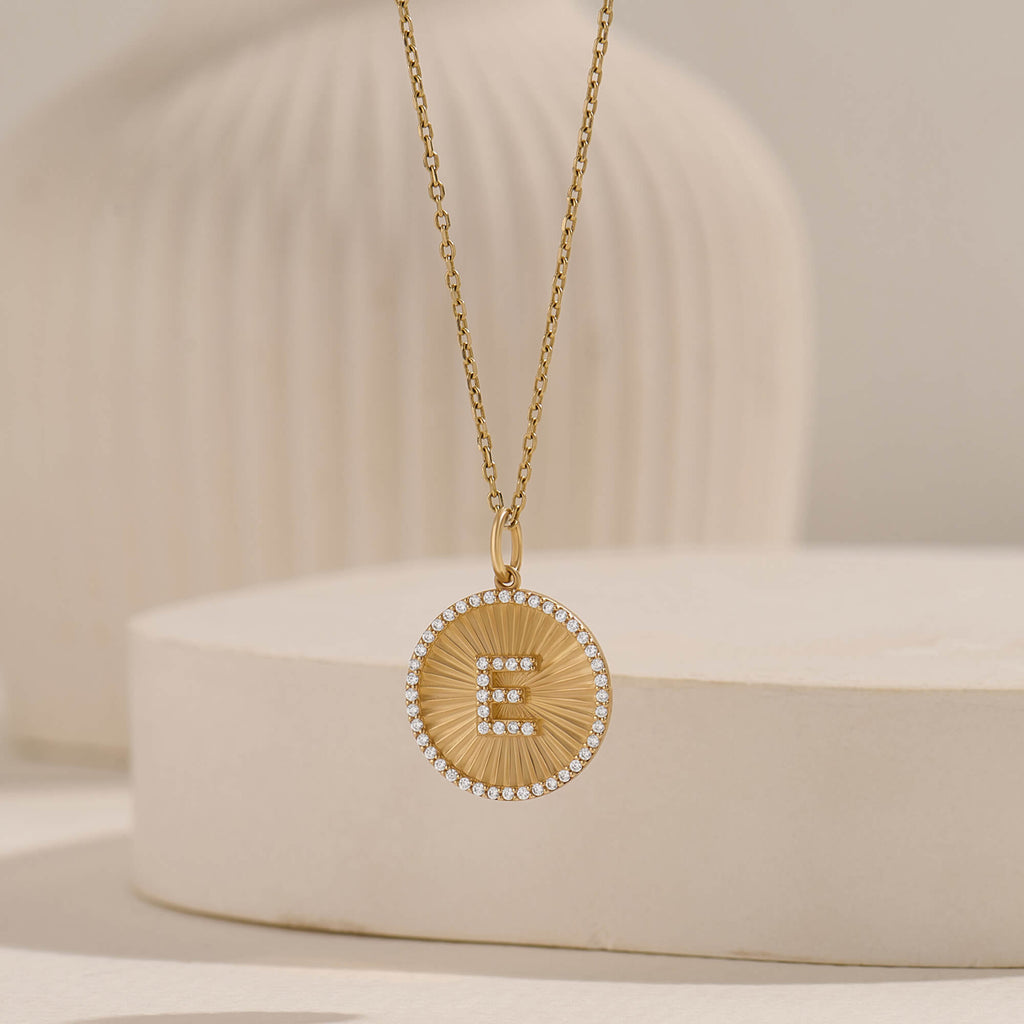 Moissanite Ballerina Letter Necklace in Gold