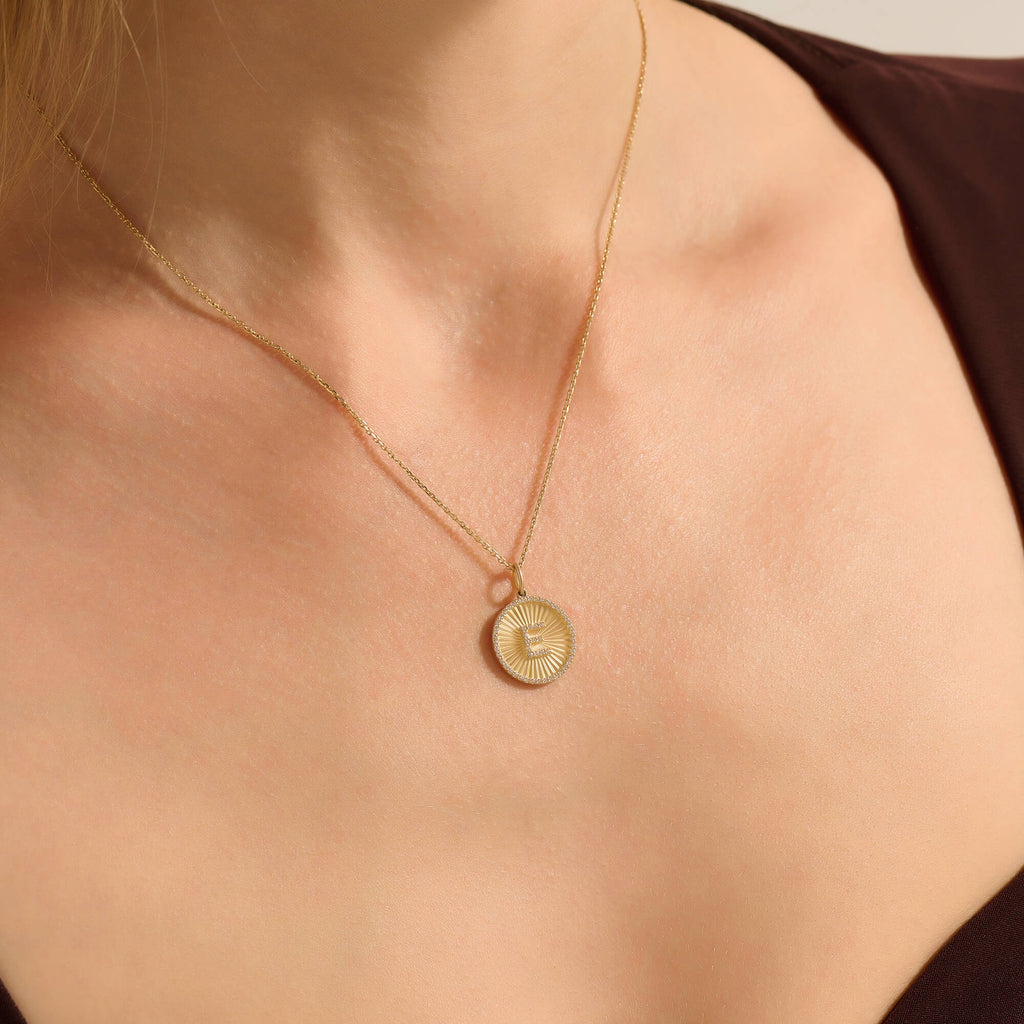 Moissanite Ballerina Letter Necklace in Gold