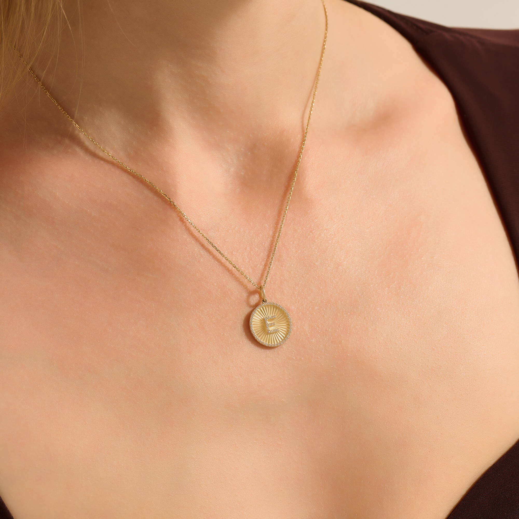 Moissanite Ballerina Letter Necklace in Gold