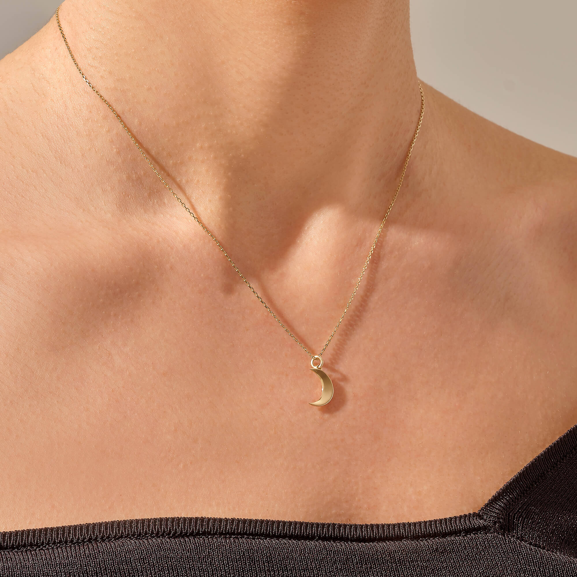 Moon Necklace in Gold