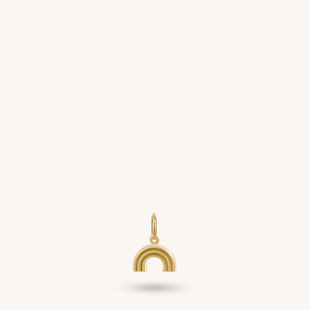 14K Solid Gold Rainbow Pendant