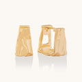Sculptural Square Hoop Earrings - Gold Vermeil