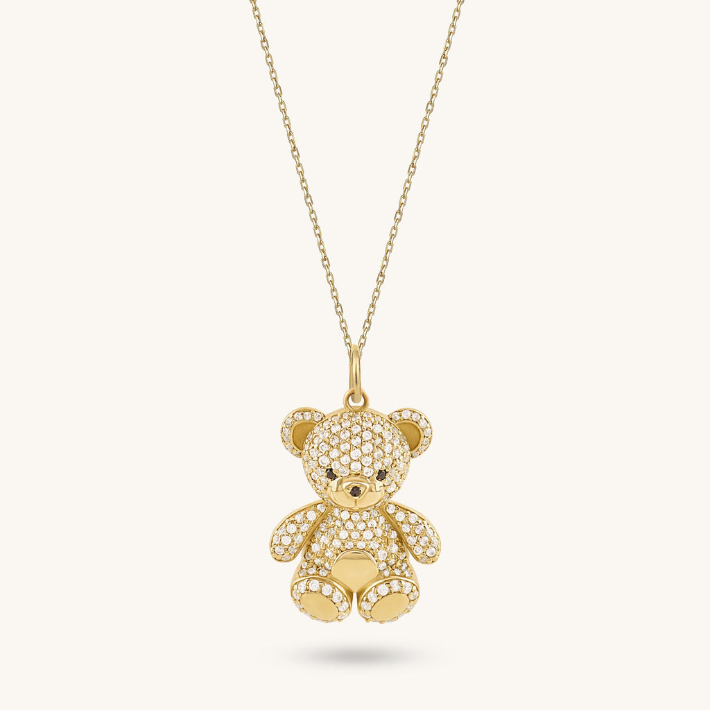 Teddy Bear Necklace in Gold