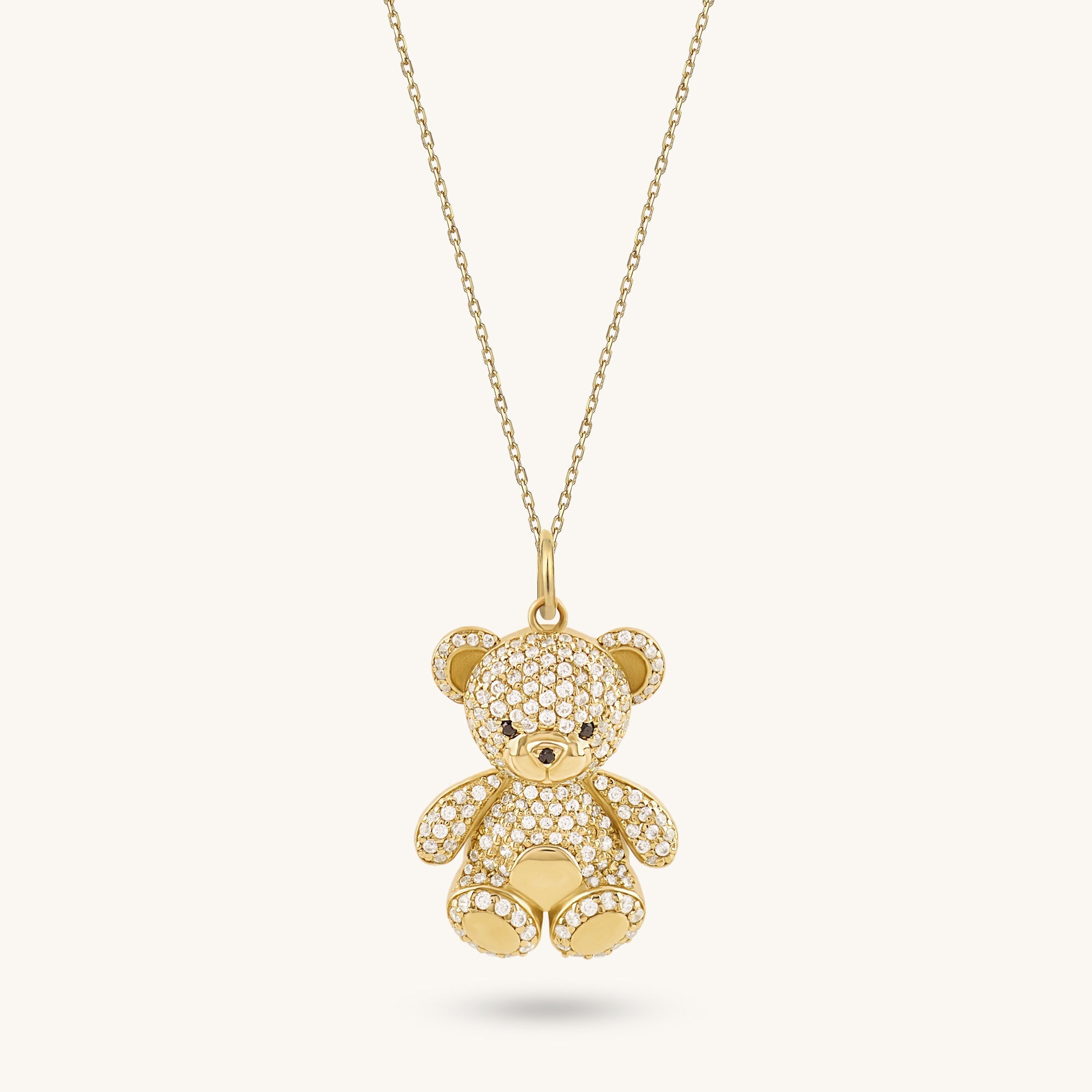 Teddy Bear Necklace in Gold